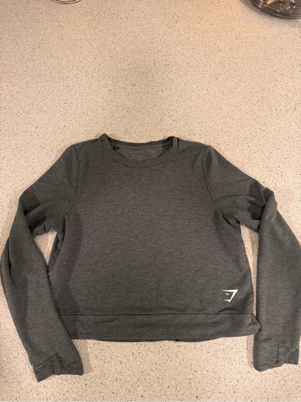 Gymshark Women's Charcoal Cropped Crewneck Sweatshirt